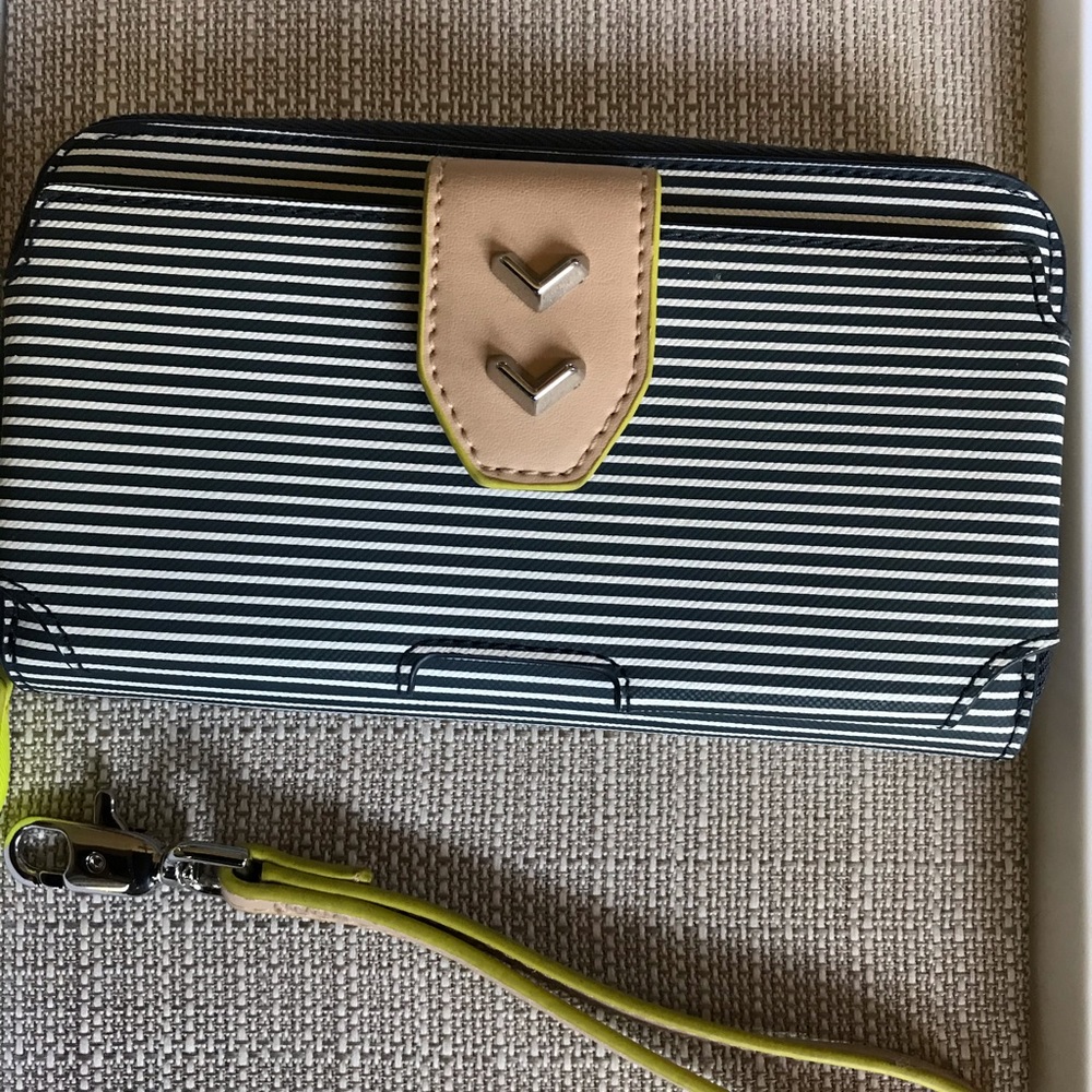 Stella & dot navy striped wallet